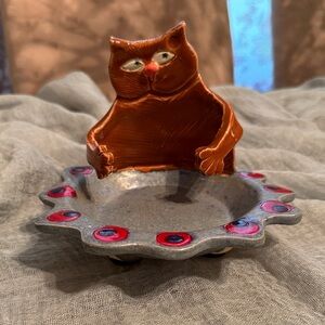 Whimsical Cat Trinket Dish